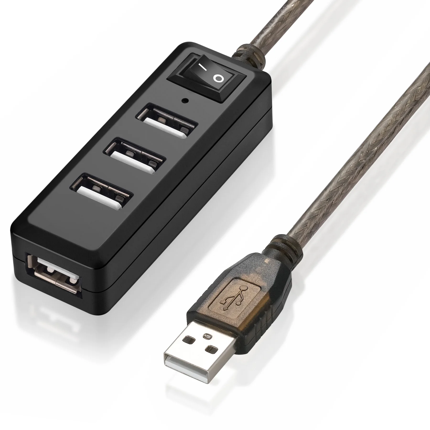 Bochara-Cable de extensión HUB USB 2,0, 4 puertos, repetidor activo macho a hembra, Chipset IC incorporado, doble blindaje, 5M, 10M, 15M - imagen 2