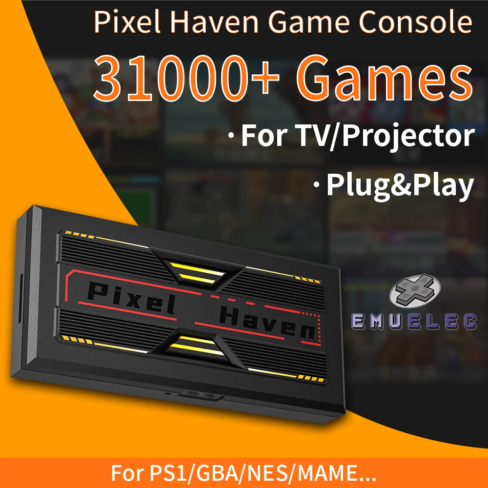 Consola de juegos con más de 31000 juegos Retro Emuelec 4,7 píxeles Haven consola de juegos Retro para PS1/GBA/NES/MAME/NEOGEO/CPS3/Dreamcast para TV