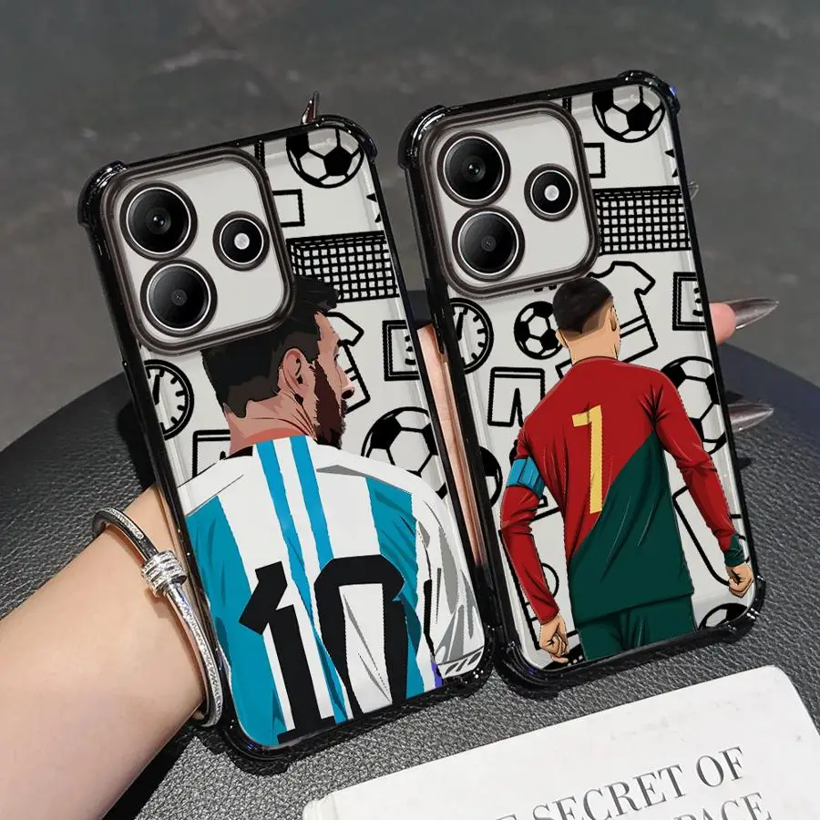 Funda de teléfono con cubierta suave con número de fútbol de dibujos animados para Redmi Note 11s 9S 11 12 13 10 Pro 10 Lite 10s 14 Pro Plus