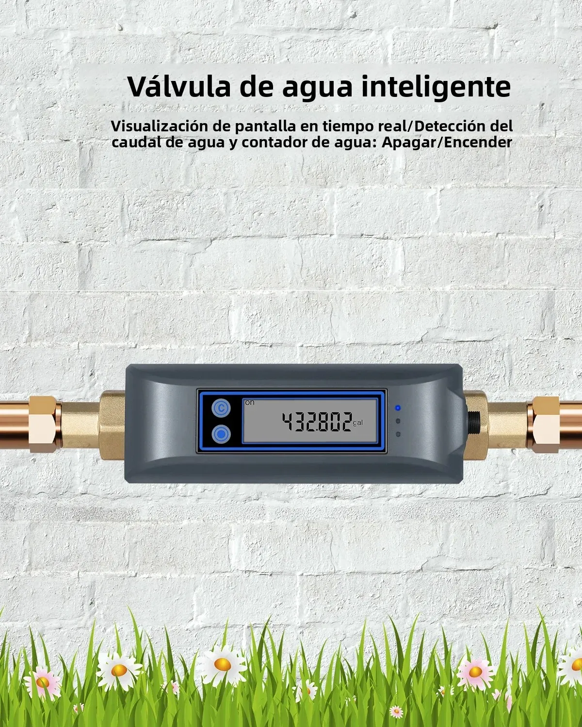 Tuya-válvula de agua inteligente WiFi, medidor de flujo de agua con cierre, batería recargable integrada para tubería de 3/4 pulgadas de diámetro DN20 - imagen 5