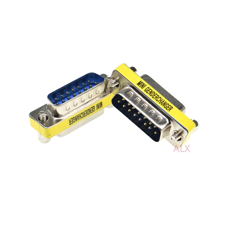 Conector de puerto serie DB15 de 2 filas, conector macho a hembra, conectores d-sub COM de 15 Pines, 15 p, Mini adaptador cambiador de género - imagen 2