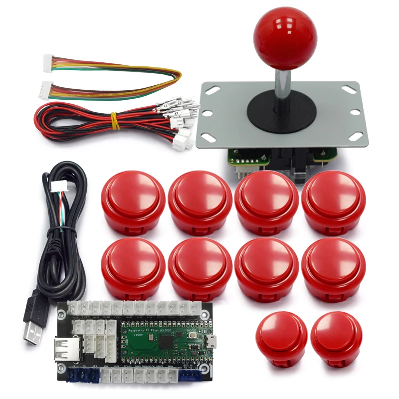 Copia Sanwa juego de salón recreativo Diy Kit 8 vías Joystick botones placa Usb soporte PC 360 interruptor Raspberry Pi PC Android PS3 PS4 - imagen 3