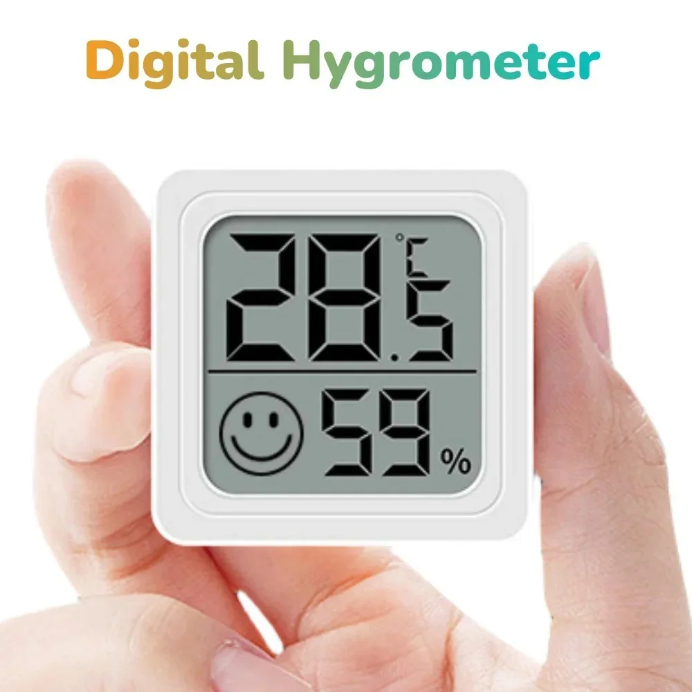 2025 Mini LCD Digital termómetro higrómetro interior habitación hogar higrómetro temperatura humedad medidor Sensor estación meteorológica