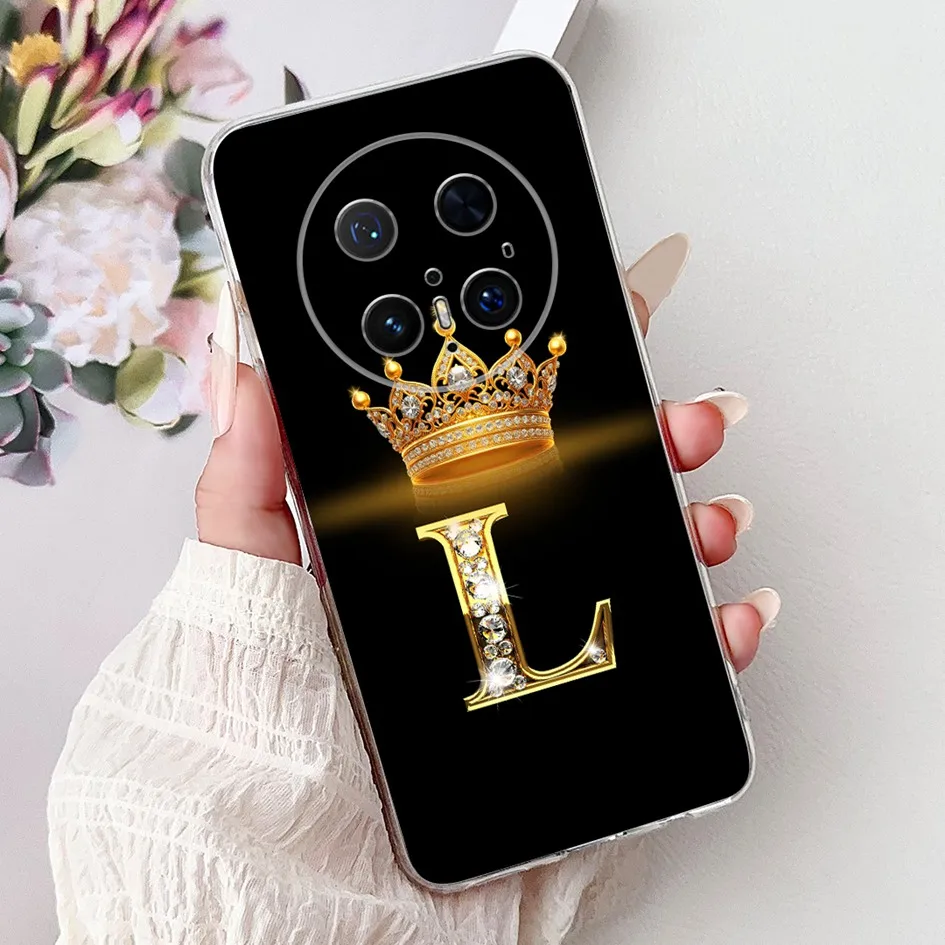 Para Huawei Mate 70 funda Mate 70 Pro funda bonita corona letras suave silicona transparente funda de teléfono para Mate 70 Pro Plus PLA-AL10 parachoques - imagen 5