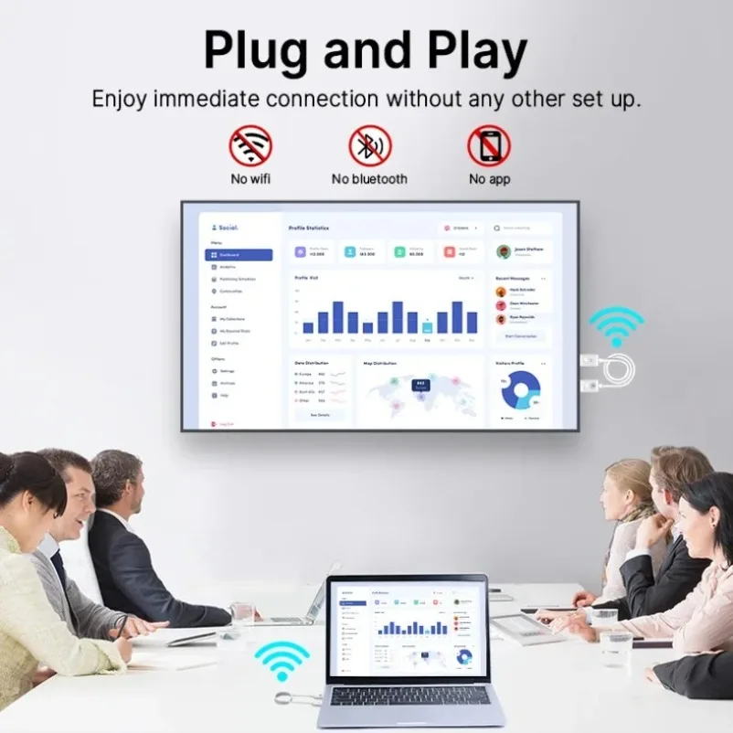 Plug & Play 50M 1080P inalámbrico Compatible con HDMI transmisor de Audio y vídeo extensor adaptador Dongle para proyector de Monitor de TV - imagen 3