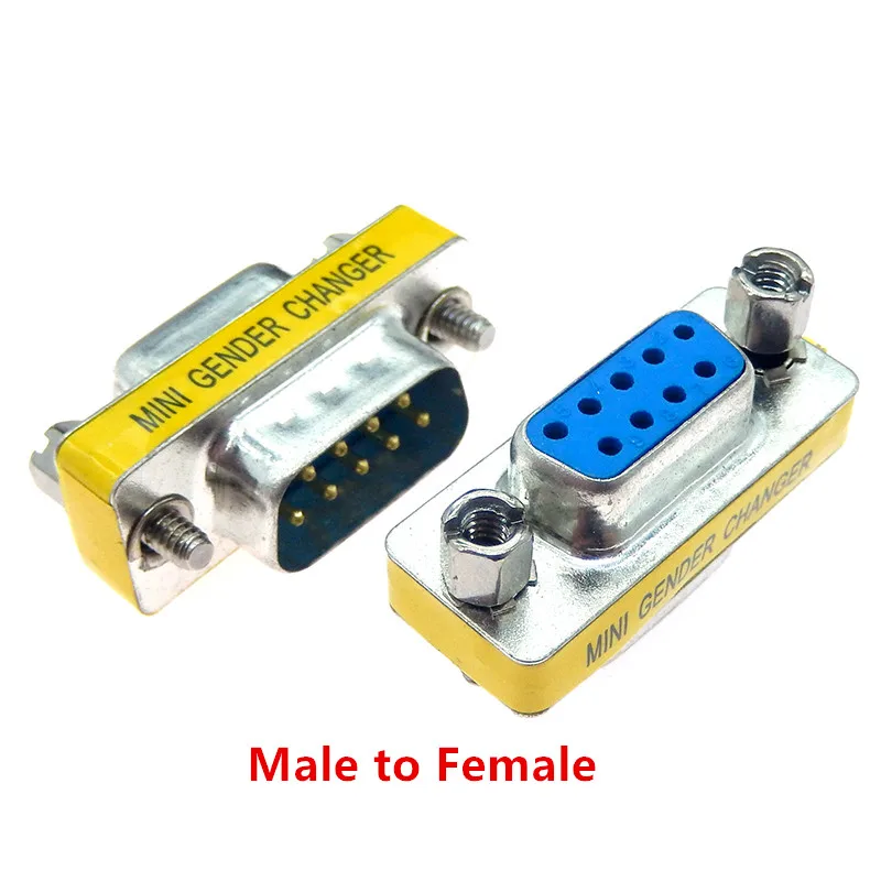 Mini adaptador de cambiador de género, 2 piezas, DB9, DB15, DB25, DB37, 9/15/25/37 Pines, hembra/macho a macho, RS232, puerto serie com - imagen 2