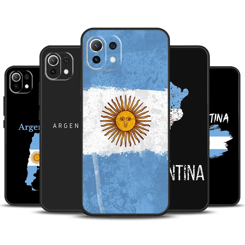 Funda con bandera de Argentina para POCO X6 Pro, M6, X5, X3 Pro, M5s, F3, F5, Xiaomi 14, 13, Ultra, 12 Lite, 11T, 12T, 13T Pro