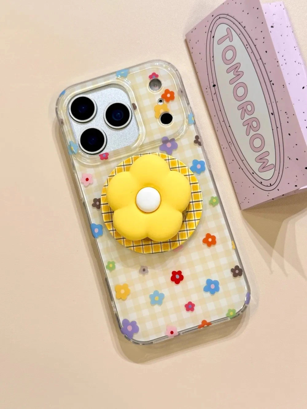 Funda de teléfono Tok con agarre magnético y rejilla de flores 3D para iPhone 17 16 15 14 13 Pro Max, carga inalámbrica para funda con soporte Magsafe - imagen 5