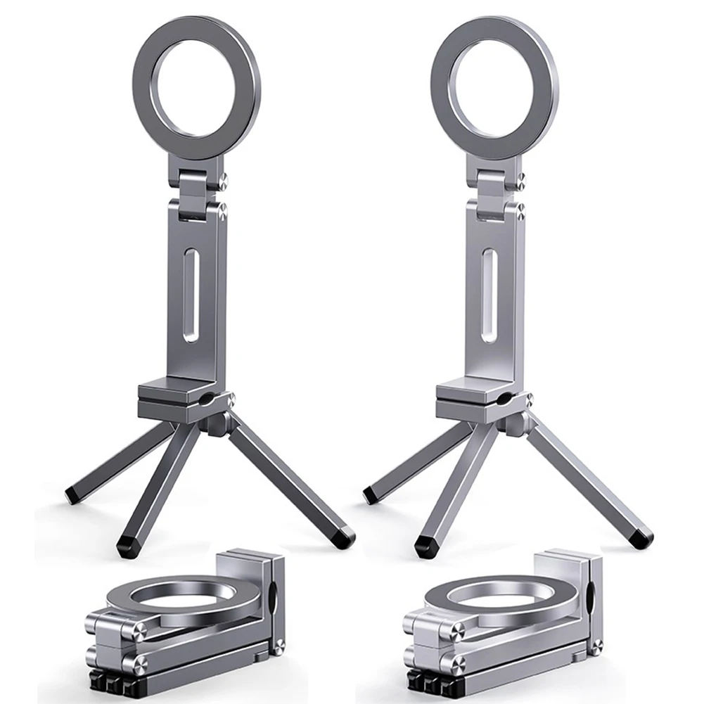 Magnetic Tripod 360 Adjustable Clip Folding Magnetic Phone Stand Aluminium Mini Magnetic Phone Tripod for iPhone & for MagSafes - imagen 4