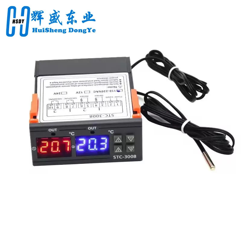 Controlador de temperatura Digital Dual termostato termorregulador incubadora relé LED 12V24V 220V calentador enfriador doble sonda STC-3008 - imagen 5