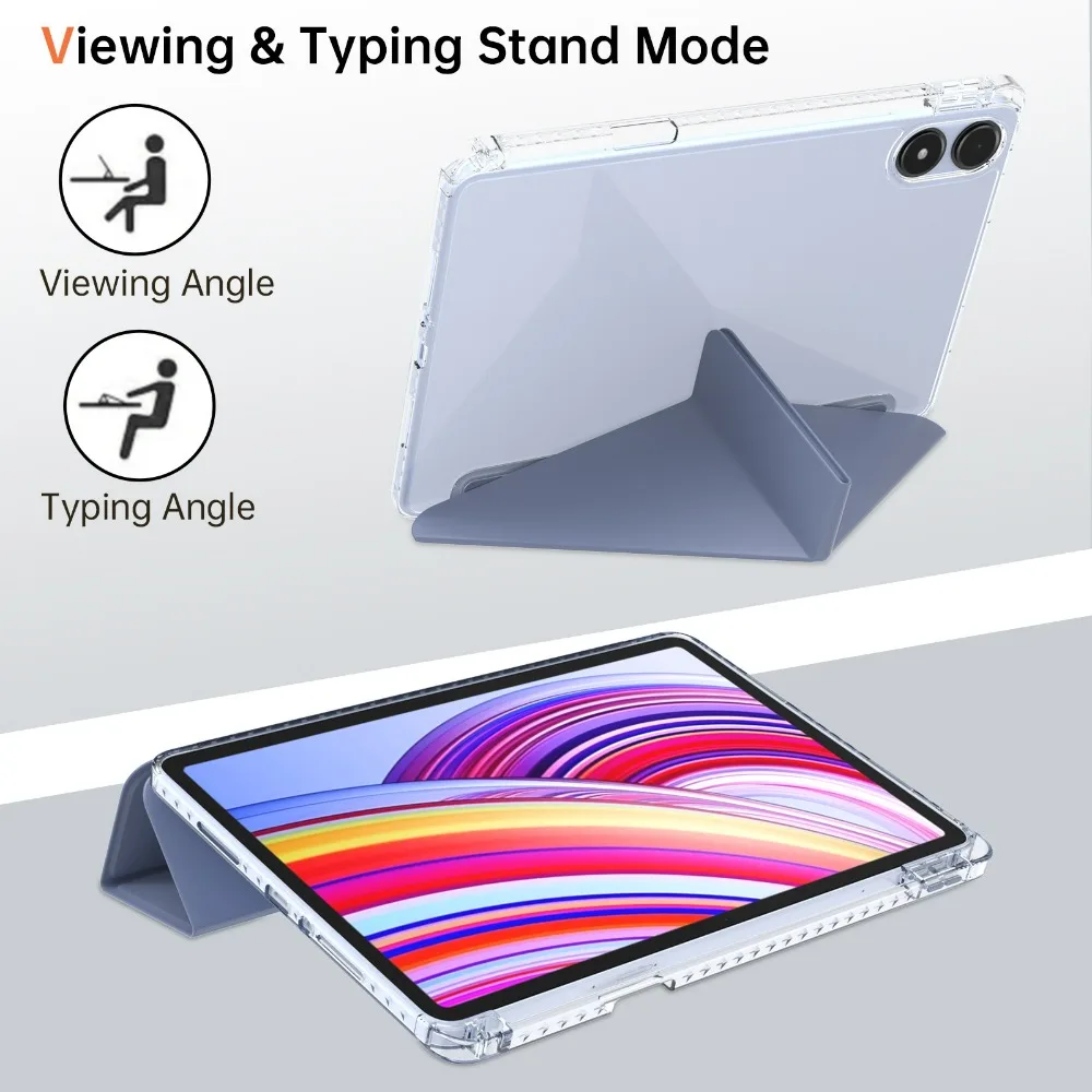 Para Redmi Pad Pro funda de 12,1 pulgadas 2024 funda con soporte abatible triple para Redmi Pad Pro Poco Pad 12 1 2024 con cubierta de suspensión automática - imagen 3