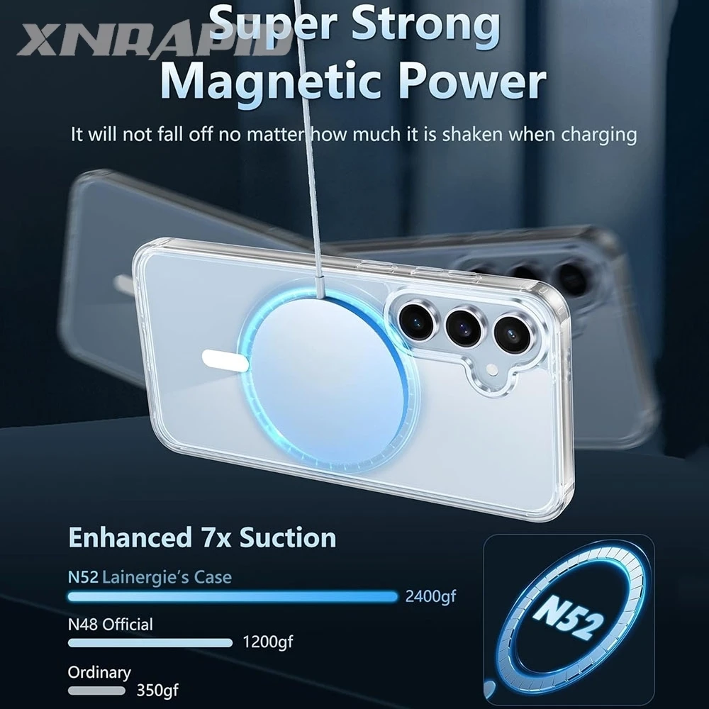 Funda magnética a prueba de golpes TPU + PC para Samsung Galaxy S24 FE S24FE 5G Funda trasera transparente para teléfono - imagen 3