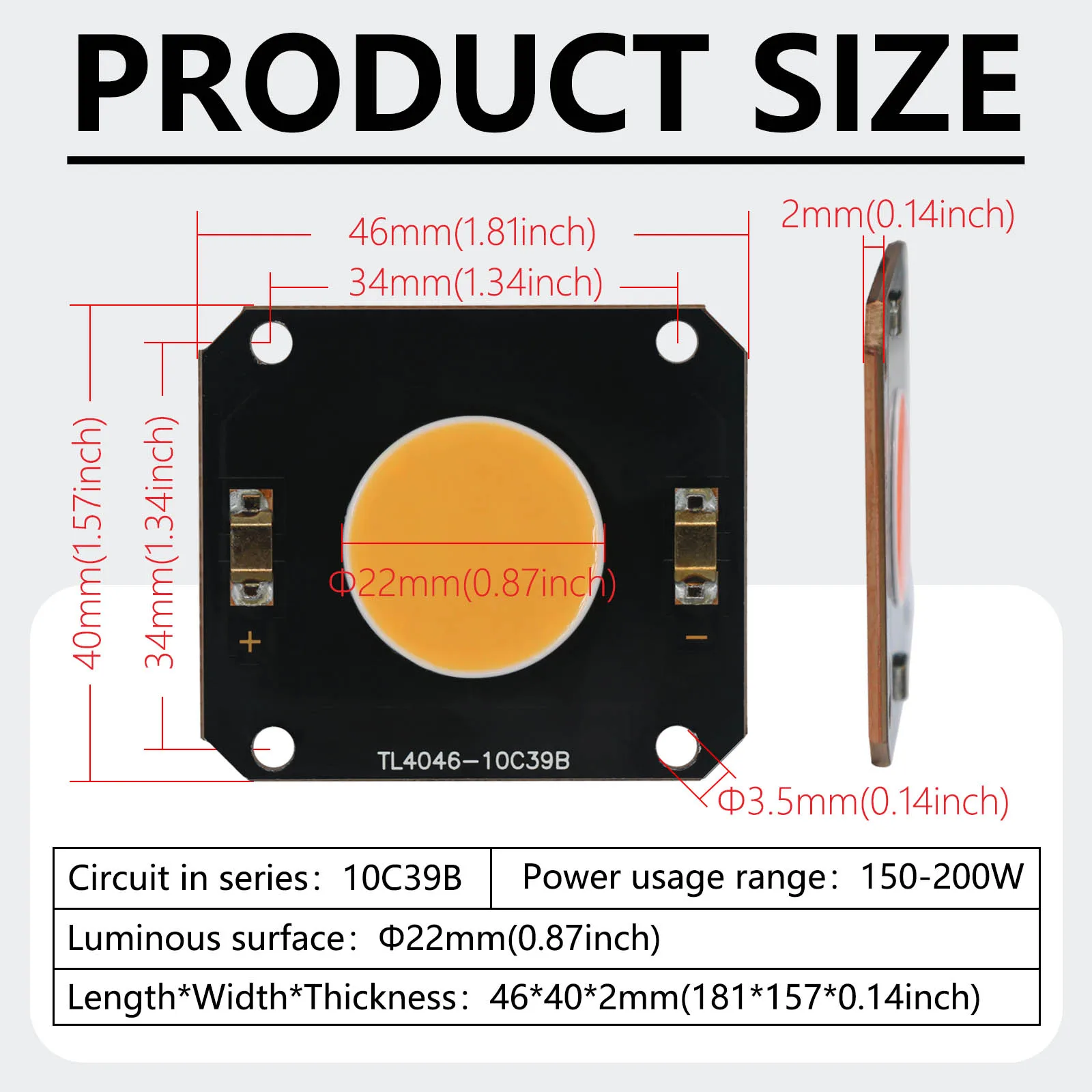 Chips LED COB 150-200W DC29-32V 6000mA 660NM Ra≥97 para fotografía de luz de vídeo iluminación espectro completo luz de cultivo Phyto lámpara - imagen 2
