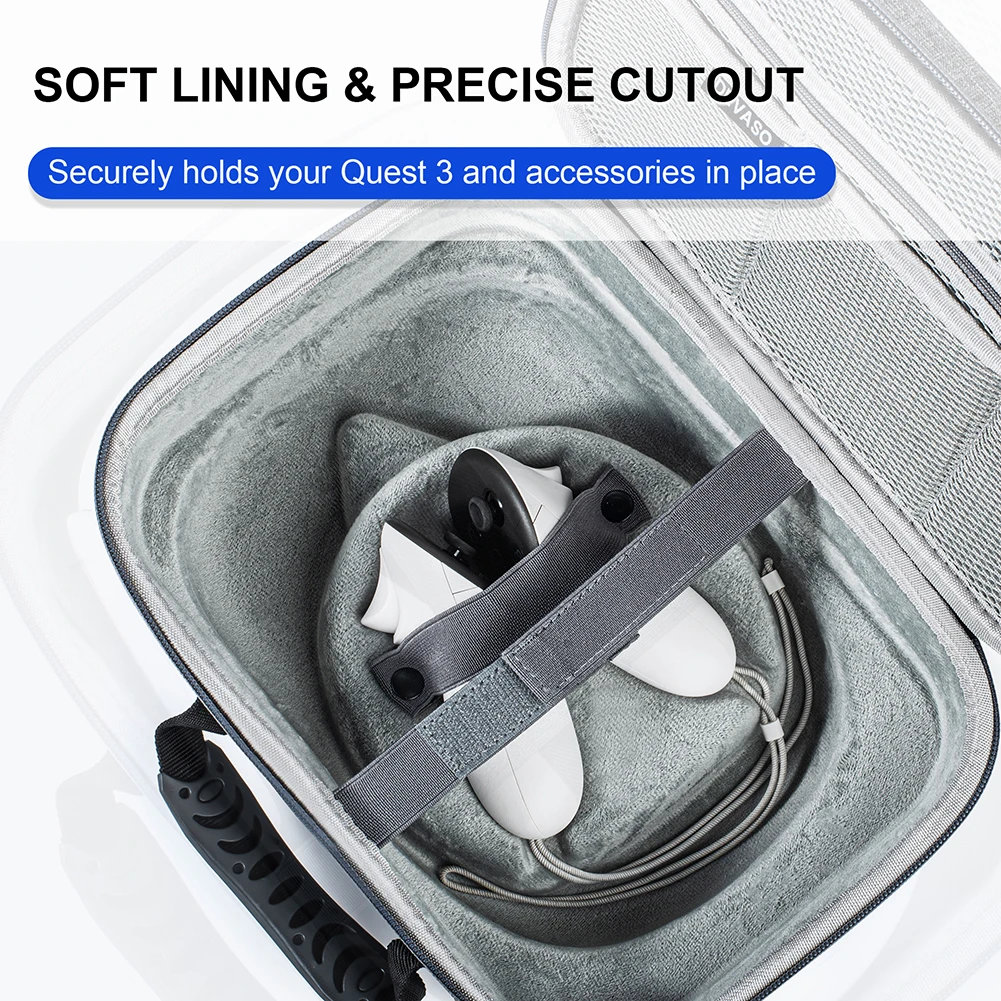 Estuche de viaje duro a la moda, protección portátil, Estuche de transporte con capacidad expandible, bolsa de juegos VR para Meta Quest 3