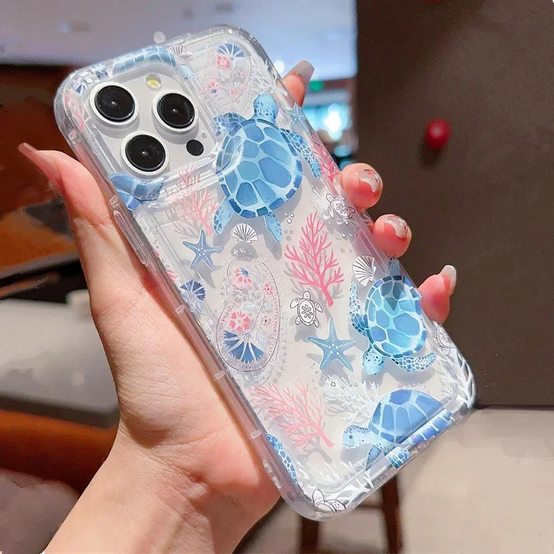 Funda transparente con estampado de delfines y tortugas oceánicas de verano para Xiaomi Redmi Note 12 4G Redmi Note 13 Pro Plus 5G 12S 11S 11 10S 10 9 9S - imagen 3