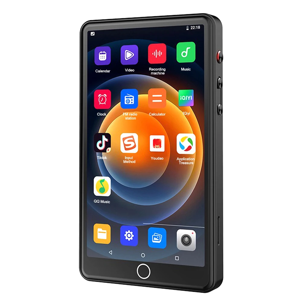 Reproductor de MP3 WiFi portátil, reproductor de música HiFi con Bluetooth, altavoz incorporado, pantalla táctil, cámara de reproducción de vídeo MP4, grabadora de Radio FM