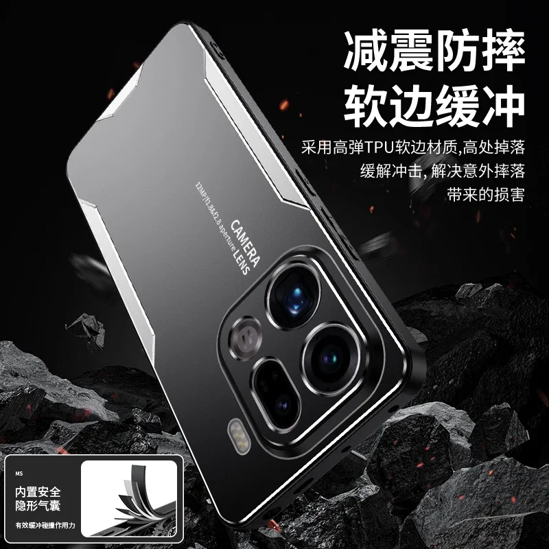 Para OPPO Find X9 Pro funda dura de aleación de aluminio para PC OPPO Find X 9 X9pro funda protectora de silicona mate a prueba de golpes para teléfono - imagen 4