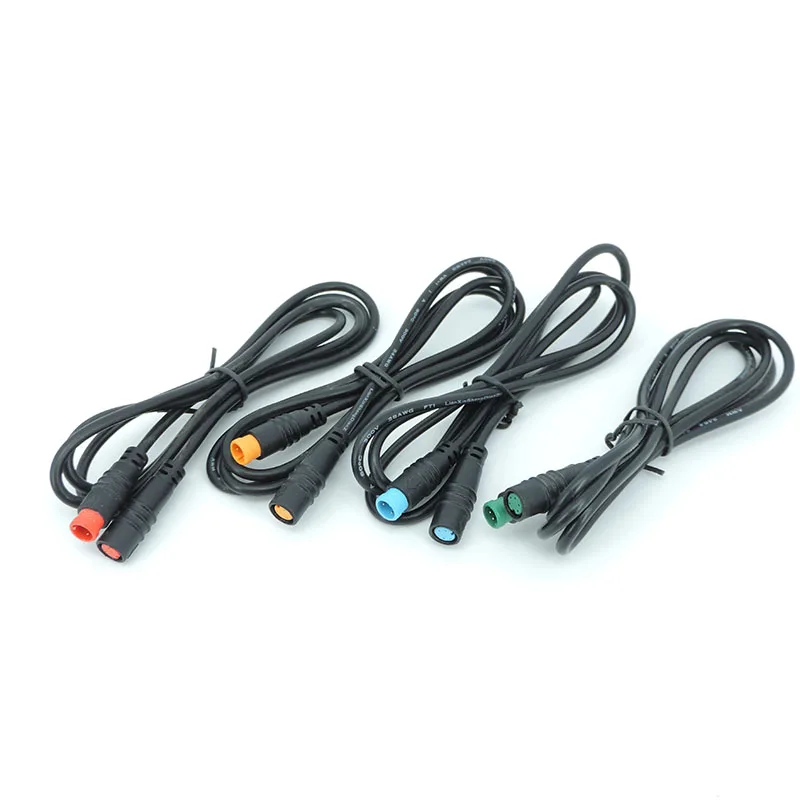 Cable conector de extensión M/F macho a hembra para bicicleta eléctrica, Cable de cobre impermeable con Sensor de velocidad de 1M, M8 2 3 4 5 6 pines - imagen 3