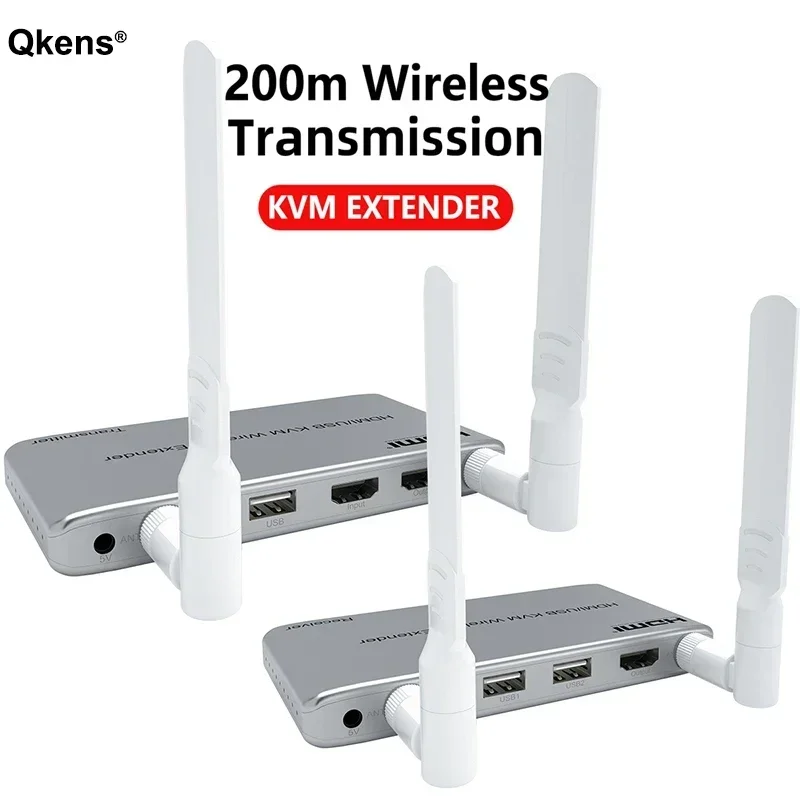 200M inalámbrico Wifi HDMI KVM extensor pantalla compartir Audio Video transmisor y receptor soporte TV Loop IR/USB teclado ratón - imagen 5
