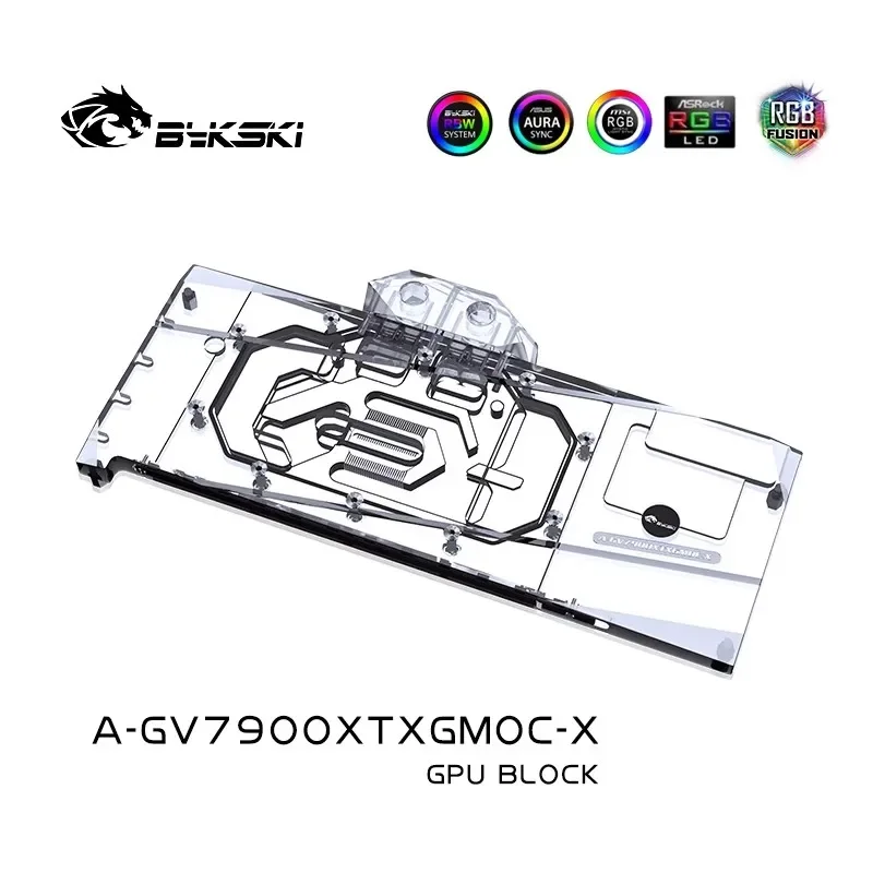 Bykski A-GV7900XTXGMOC-X bloque de agua uso para Gigabyte AMD Radeon RX 7900 XTX Gaming OC tarjeta GPU/radiador enfriador de cobre RGB AURA - imagen 4