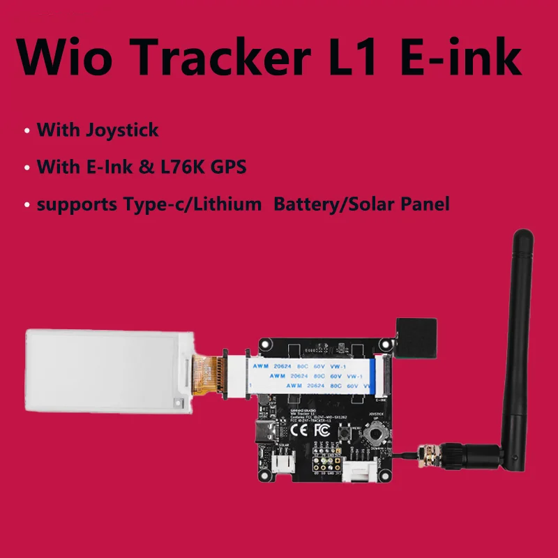Wio Tracker L1 Nodo meshtástico Pantalla de tinta electrónica Lora Wio-SX1262 862-930Mhz NRF52840 L76K Placa de desarrollo GPS
