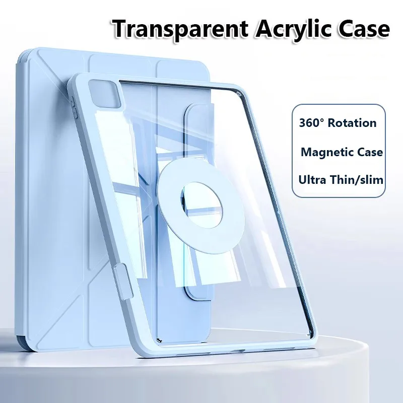 Funda con rotación de 360 grados para Xiaomi Pad 7 2024 11,2 7 Pro 11,2 pulgadas MiPad 5 Pro 5 11 pulgadas 6Pro funda transparente desmontable para tableta
