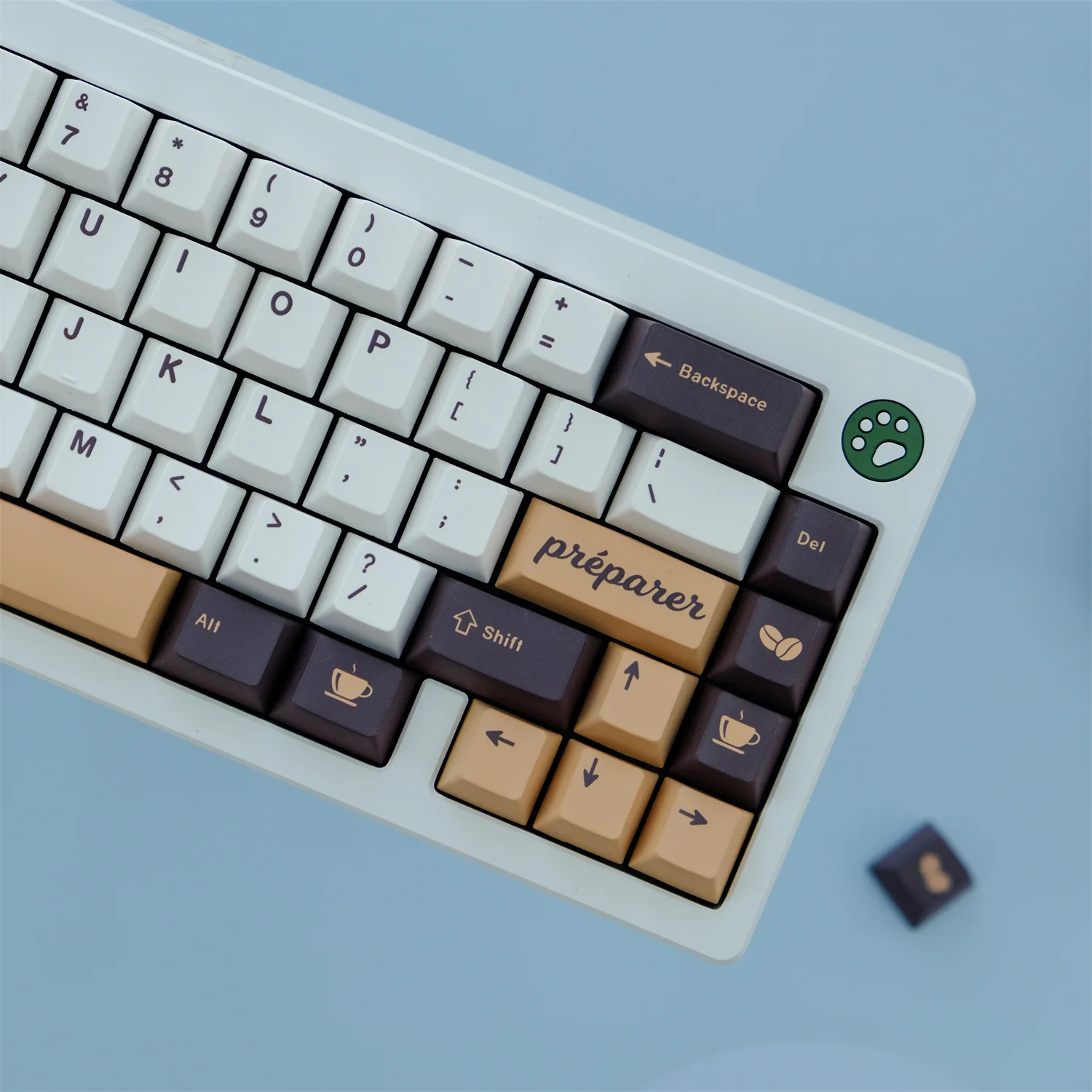 GMK Cafe-Juego de 129 teclas, tapas de tecla de sublimación de tinte PBT, perfil de cereza, para Keychron Q1 Q2 K2 Anne GH60 GK64 Poker IKBC - imagen 3