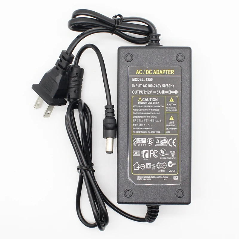 1 Uds 12V5A nuevo AC 100V-240V 60W convertidor adaptador de corriente DC12V 5A 2,1mm-2,5mm * 5,0mm adaptador de fuente de alimentación de enchufe CC - imagen 2