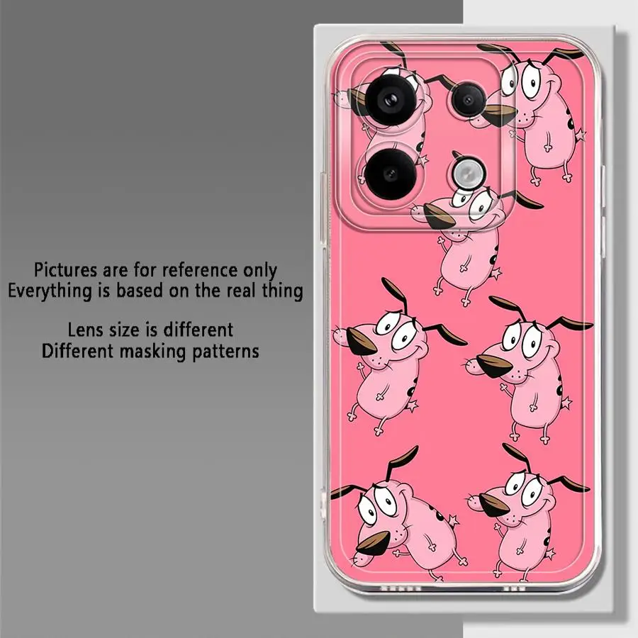 Funda de teléfono de perro de dibujos animados rosa para Xiaomi Redmi A3x 9A 10C 12C A1 A2 + A5 14C 13C 9C cubierta transparente - imagen 4