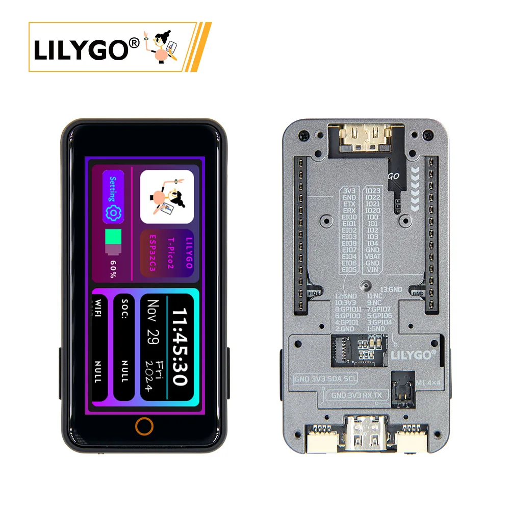 LILYGO® T-Pico-2350 Placa de desarrollo RP2350 y ESP32-C6, pantalla táctil LCD integrada de 2,33 pulgadas, interfaz de vídeo HDMI, expansor XL9535