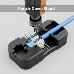 Conector Keystone Cat6 RJ45 90 Grados con Soporte de Fijación
