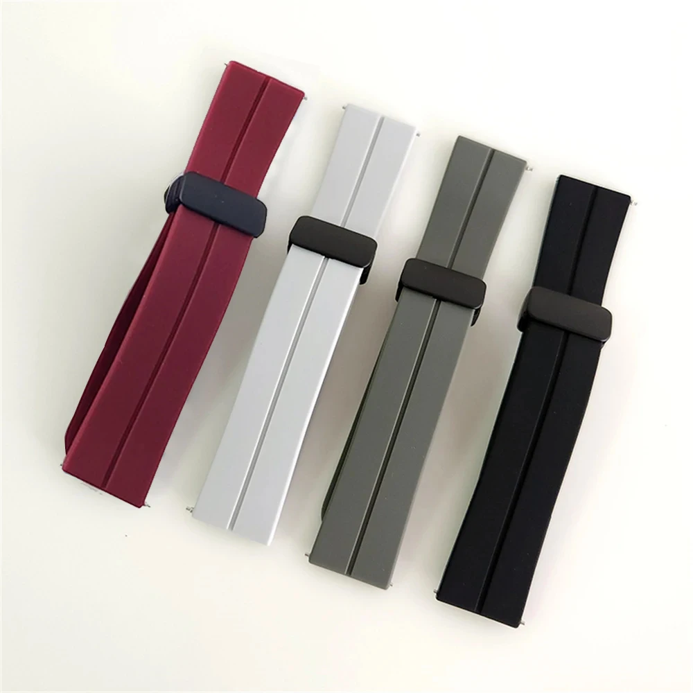 Correa de silicona de 20 a 22mm para HUAWEI WATCH GT6 Pro GT 2 3 4 5 46mm 42mm reloj 3 4 5 Pro pulsera con hebilla plegable magnética - imagen 3