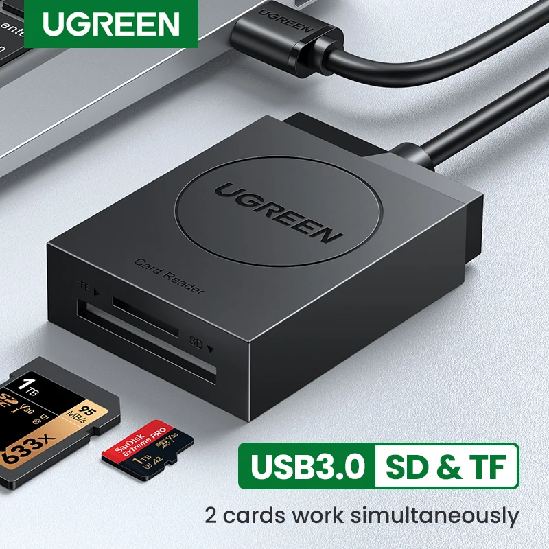UGREEN Lector de Tarjetas USB-C SD MicroSD – Adaptador 2 en 1 para PC