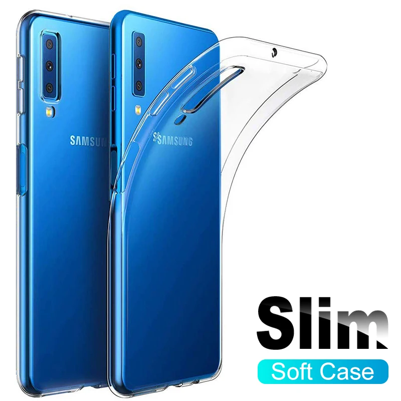Funda de silicona transparente para teléfono móvil, carcasa transparente para Samsung Galaxy A9, A7, A8, A6 Plus 2018, A10, A20, A30 S, A40, A50, A70