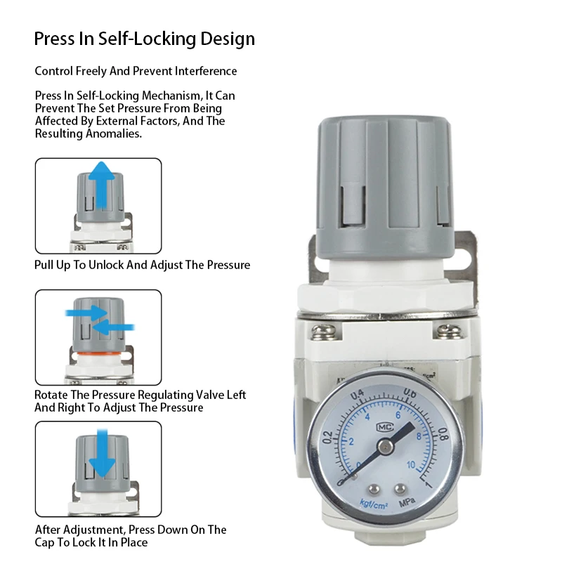 AR4000-04 AR5000-10 AR2000-02 AR3000-03 BR2000/3000/4000 Válvula de alivio del regulador de presión del compresor de aire comprimido neumático - imagen 3