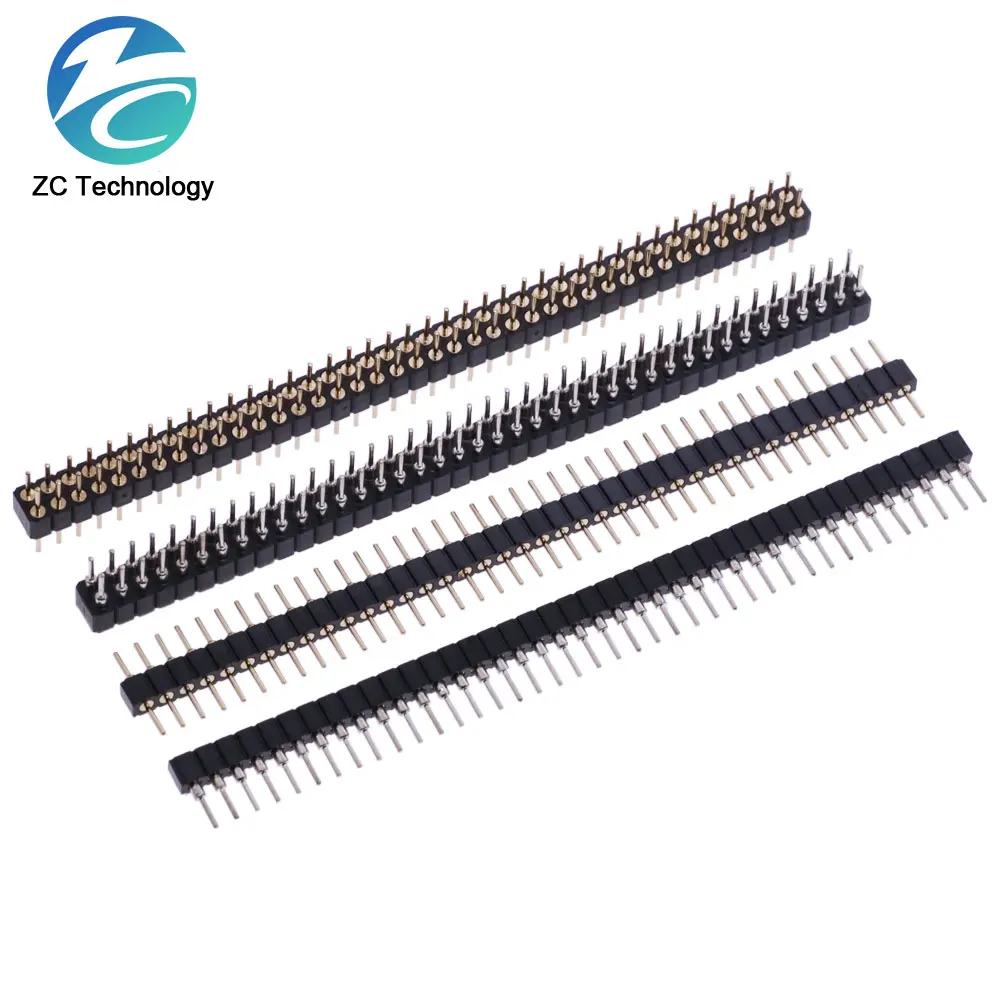Cabezal de Pin de Agujero Redondo, Fila de Paso, Macho, Hembra 2.0 mm, 2.54 mm, Línea Única de 1x40 P, 2x40 P, Doble Fila de Pines, Chapados en Oro, 5 Unidades - imagen 2