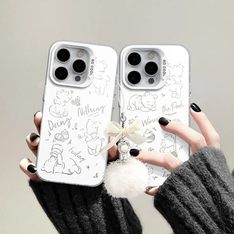 Bonita funda de teléfono blanca de Winnie The Poohs para Xiaomi Redmi Note 7 8 9 9S 10 11 12 13 14 Pro Plus 4G 5G, funda trasera mate anticaída