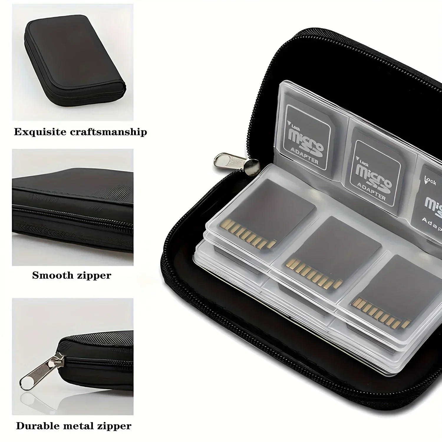 Bolsa de almacenamiento para tarjetas de memoria, estuche de transporte, billetera con 22 ranuras para SD/CF/Micro SD/SDHC/MS/DS, accesorios para juegos, caja para tarjetas de memoria - imagen 5