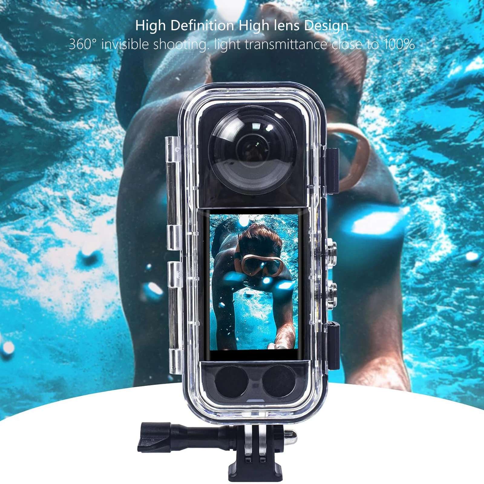 Probty para Insta360 X4 40m funda de buceo sellada impermeable para Insta360 X4 cubierta de buceo accesorios de Cámara de Acción Deportiva - imagen 2
