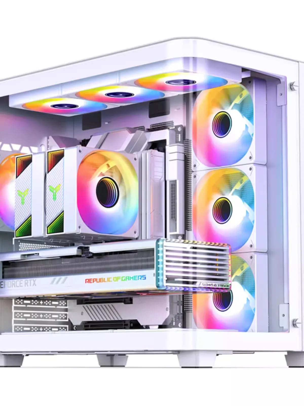 Placa base/fuente de alimentación Jonsbo TK-3 Youth Edition ATX instalación dual 360 con 10 posiciones de ventilador - imagen 4