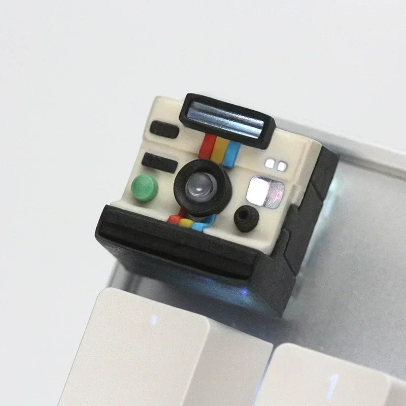DIY personalizado artesanal Keycap Polaroid cámara resina lindo cereza perfil Keycaps para teclado mecánico tapas PC Gamer regalos de vacaciones - imagen 2
