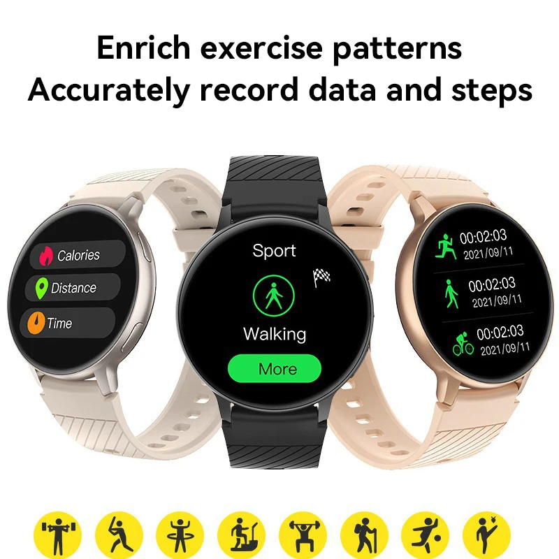 Reloj inteligente con llamada Bluetooth para mujer, relojes de acero con esfera personalizada, rastreador de actividad/deporte para hombre, reloj inteligente con ritmo cardíaco para Android IOS 2025 - imagen 3