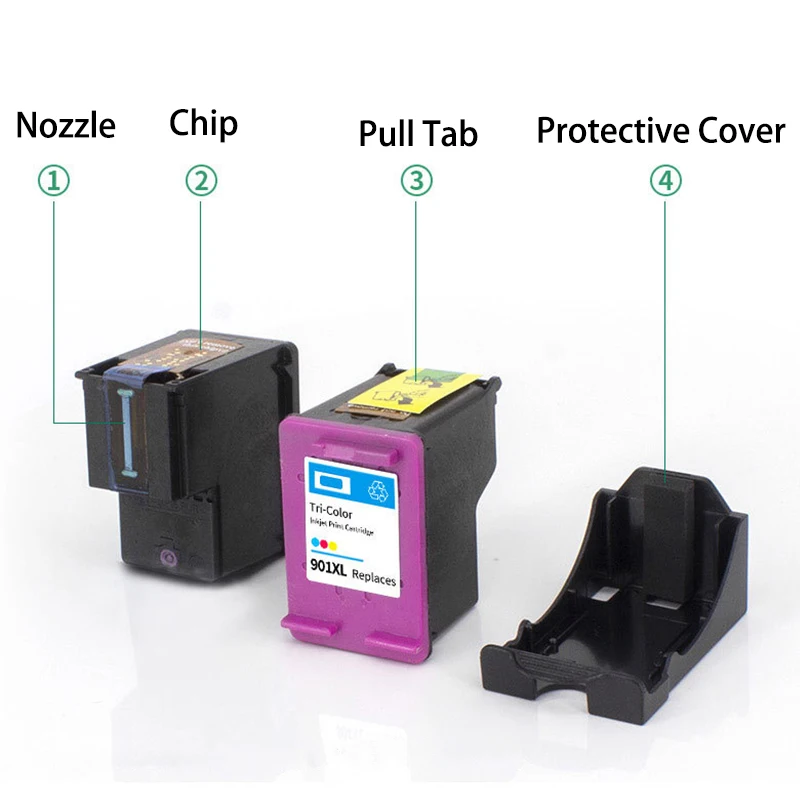 Cartucho de tinta recargable 901XL para HP 901 XL, para HP901 Officejet 4500, J4500, J4524, J4535, J4540, J4550, J4580, J4585, J4640, J4680 - imagen 3