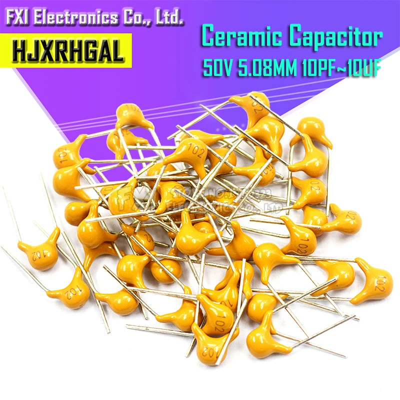 Condensador cerámico monolítico, pieza de 50V, 10PF ~ 10UF 22PF 47NF 220NF 1NF 100 UF 1UF 100NF 330NF 4,7 UF 0,1 102 104 105 ibuw, 106 unidades por lote