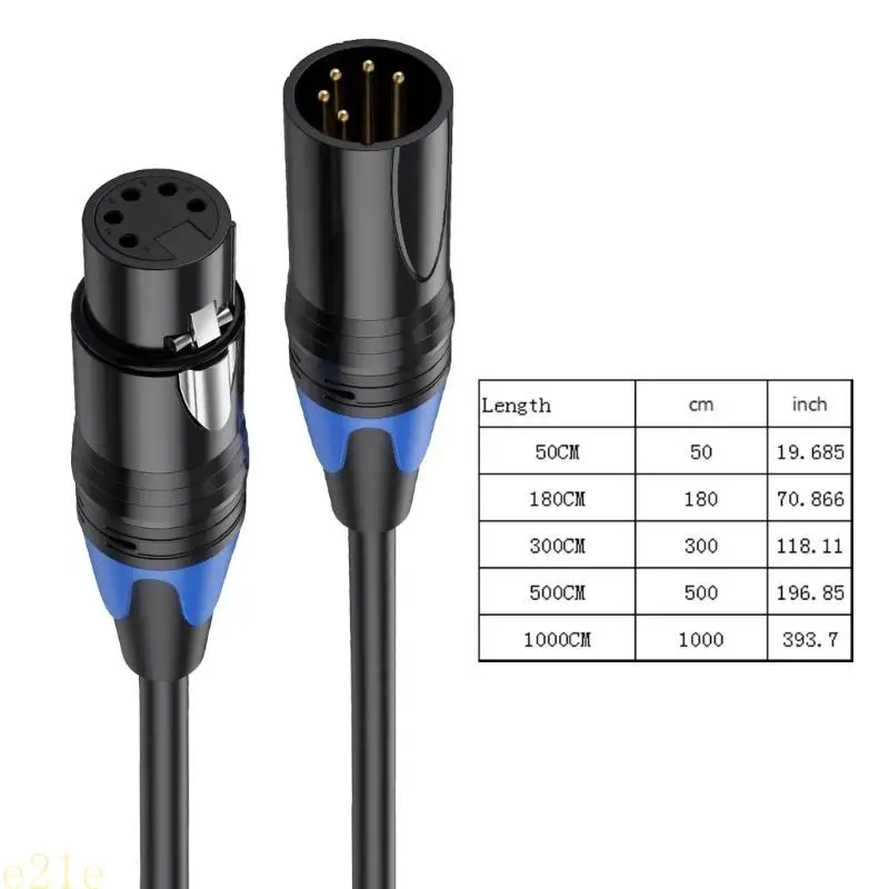 E21E 50 1.8m 300cm 5m 10m 5pin Conector XLR Línea cable Male a DMX512 Cable