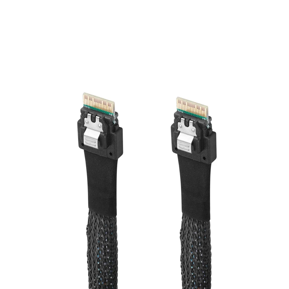 Cable de extensión interno delgado SAS SFF 8654 4i macho a SFF-8654 macho para ordenador de almacenamiento de servidor de disco duro 0,5 m 1m