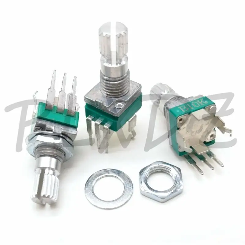 10 Uds. Potenciómetro de precisión Vertical único R097 RK097 con soporte, mango 15mm, sin engranaje, 3 pies B10K 2K 5K 100K 250K 1M - imagen 3