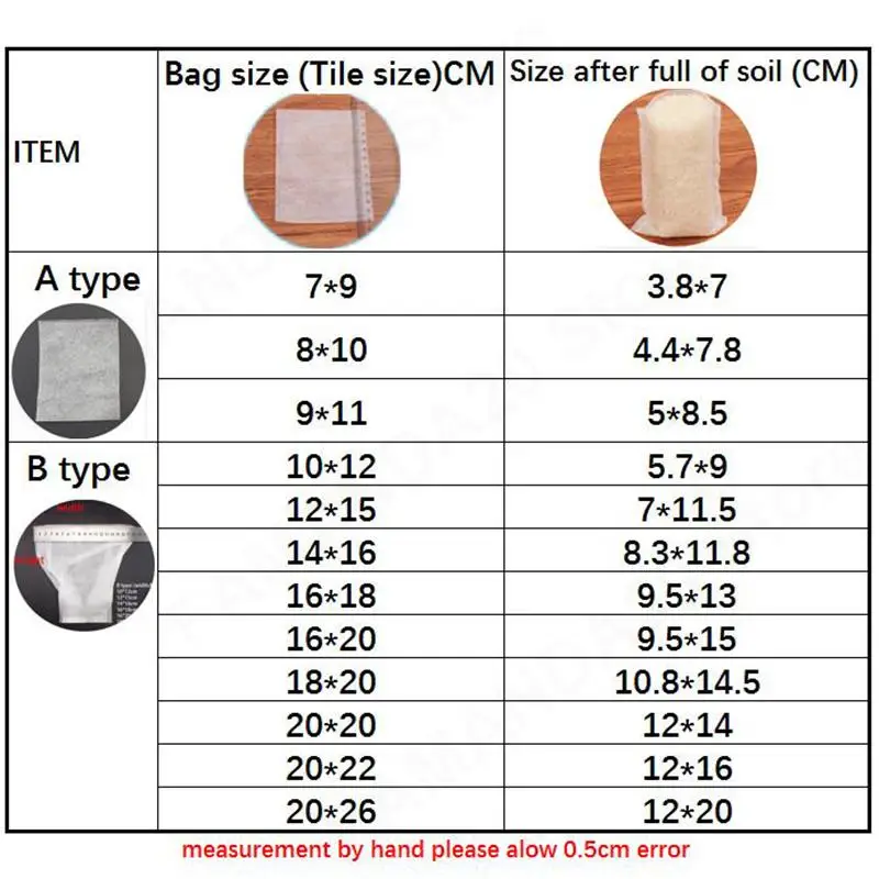 50 Uds. Bolsas para vivero, macetas para cultivo de plantas y flores, macetas para aireación, tela no tejida, plantación de jardín biodegradable m20 - imagen 2