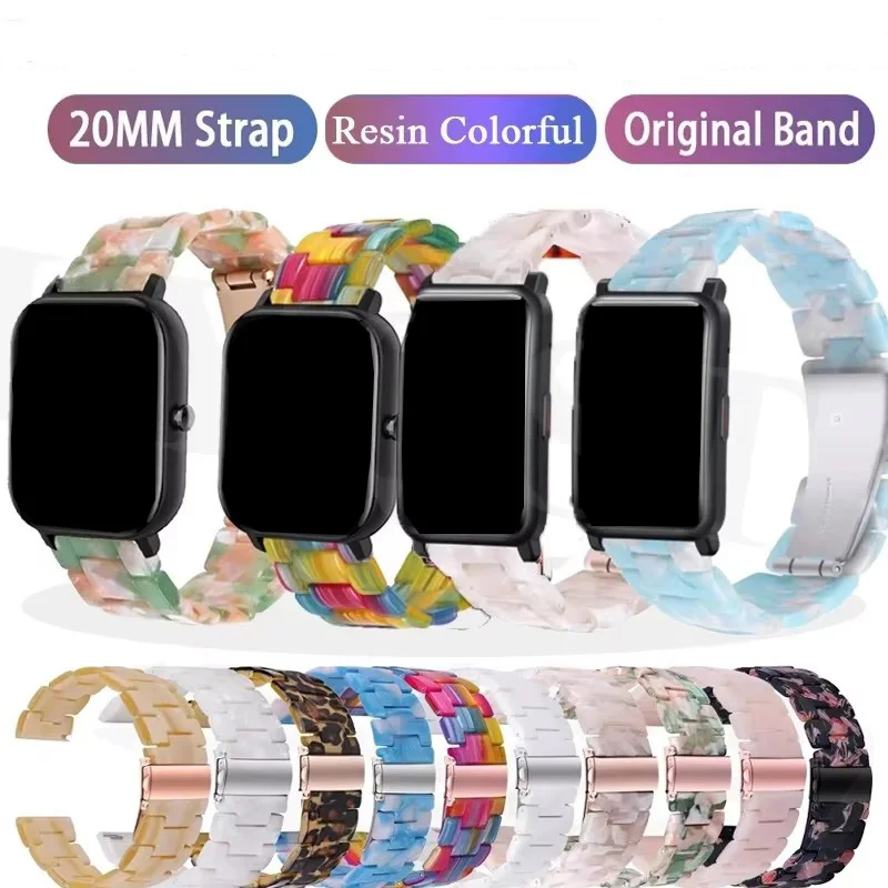 Correa de muñeca de repuesto para reloj inteligente Xiaomi Amazfit GTS 3 GTS 4, correa de resina GTR de 42MM Bip 3 GTS2 GTS4, Mini pulsera, 20mm
