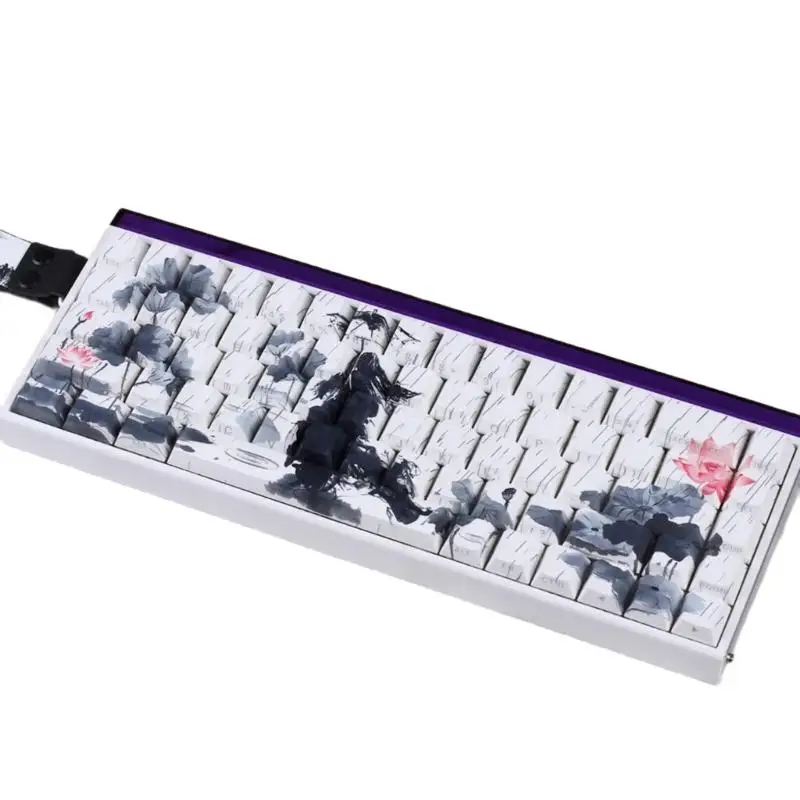 R53C Teclas flores lluvia resistentes desgaste con lado impreso para decoración teclados juegos - imagen 3